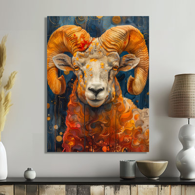 Blanc, jaune, astrologie, Rams Radiance Ii Aries - astronomie Bélier, art mural, salon