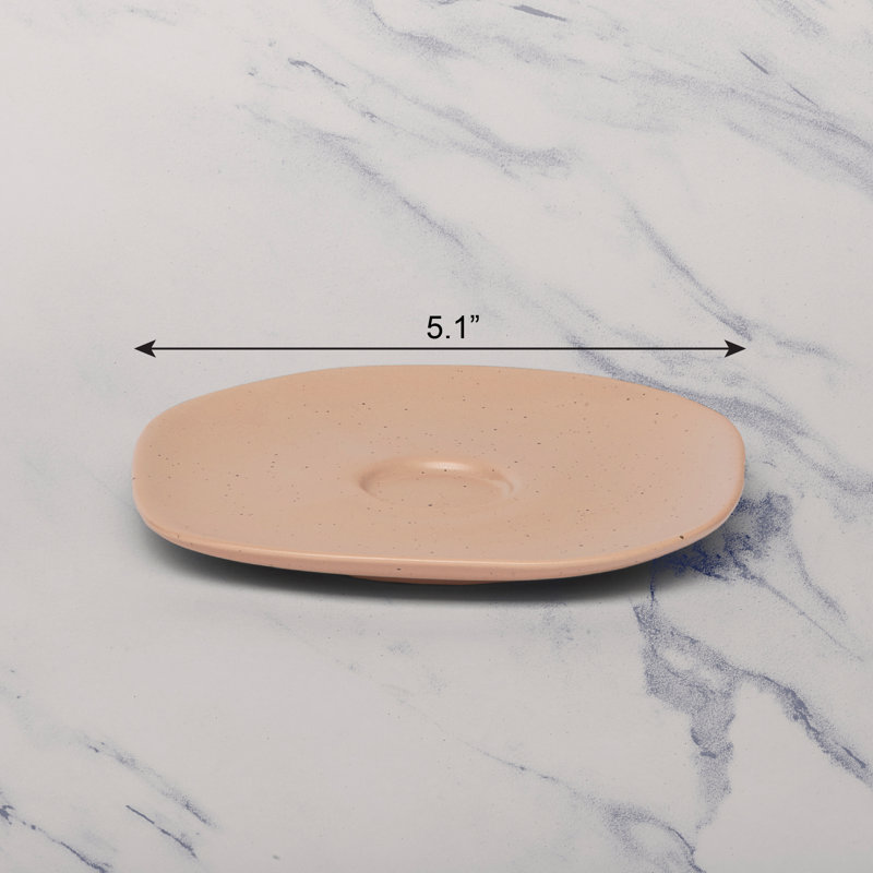Soucoupe en porcelaine de qualité supérieure SABLE TERRE-FONCÉ de forme irrégulière, 5.11", Sable foncé