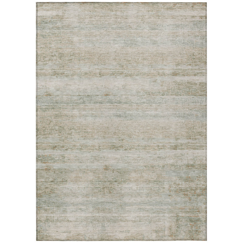 Machine Washable Indoor/Outdoor Colman ACN2154 Striped Rug, Rectangle 10' x 14'
