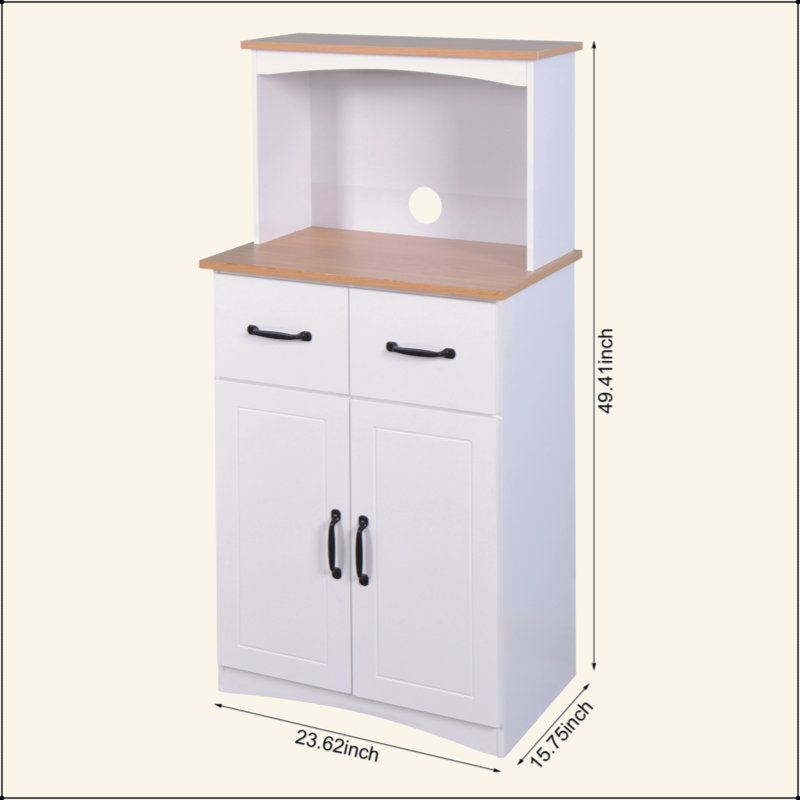 Armoire de cuisine en bois avec garde-manger et micro-ondes avec tiroir de rangement