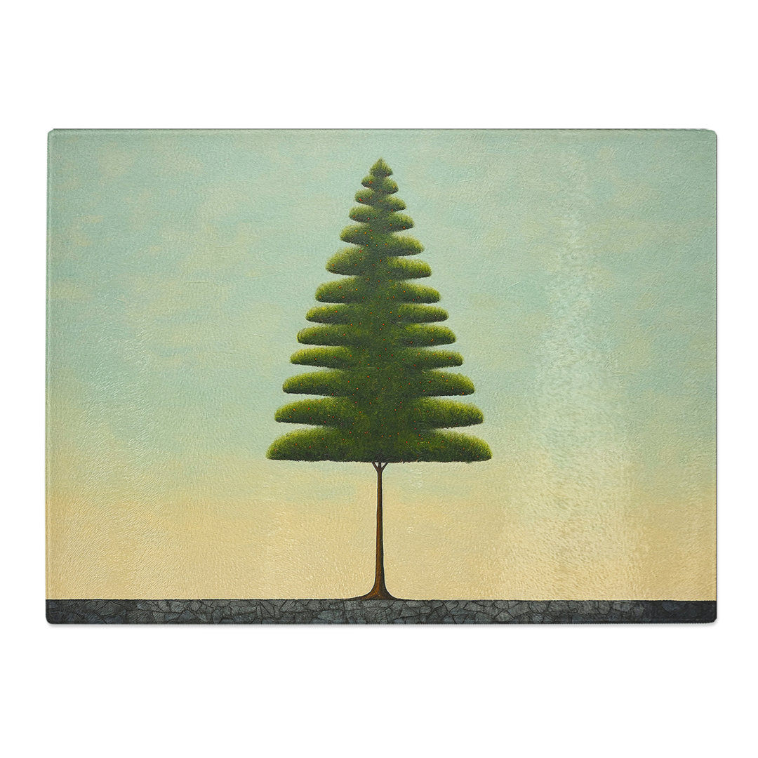 Pine Tree Minimalism  Glass Chopping Board