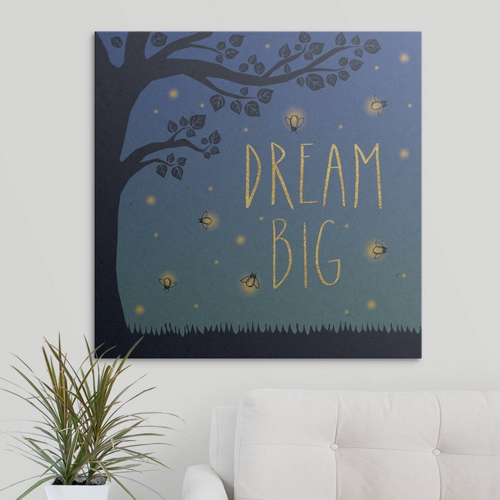 « i » par laura marshall, impression Twilight Fireflies, H 35 po x l 35 po x P 1,5 po, Toile