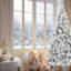 Arbre de Noël 7,5 pi avec 500 lumières à DEL blanc chaud - 1252 pointes, PVC enneigé et branches à aiguilles dures, conception à charnières pour une installation facile, support en métal robuste - arbre de vacances complet et réaliste-822586531