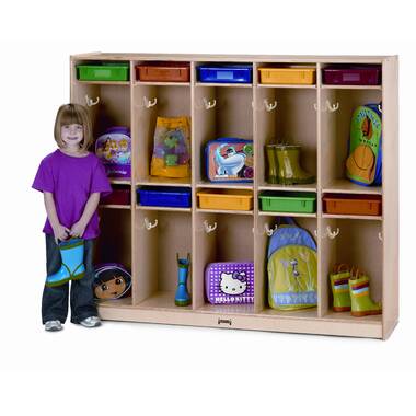 ECR4Kids 8-Compartment Mobile Backpack Storage Cabinet, Classroom  Furniture, Natural