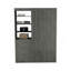 Armoire 3 tiroirs Kenya, double porte, 3 tablettes en chêne fumé