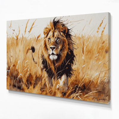 «Big Cats Bush Lion», art mural sur toile