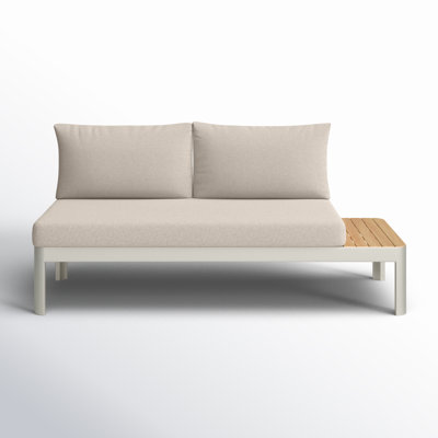 Brix 67.8'' Wide Straight Aluminum Loveseat with Cushions