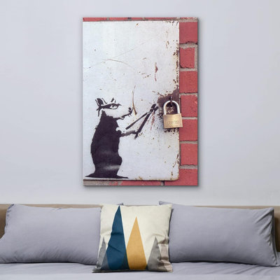 Banksy Rat Breaking Padlock Print Graffiti & Street Art Famous People Pop Art Modern Urban