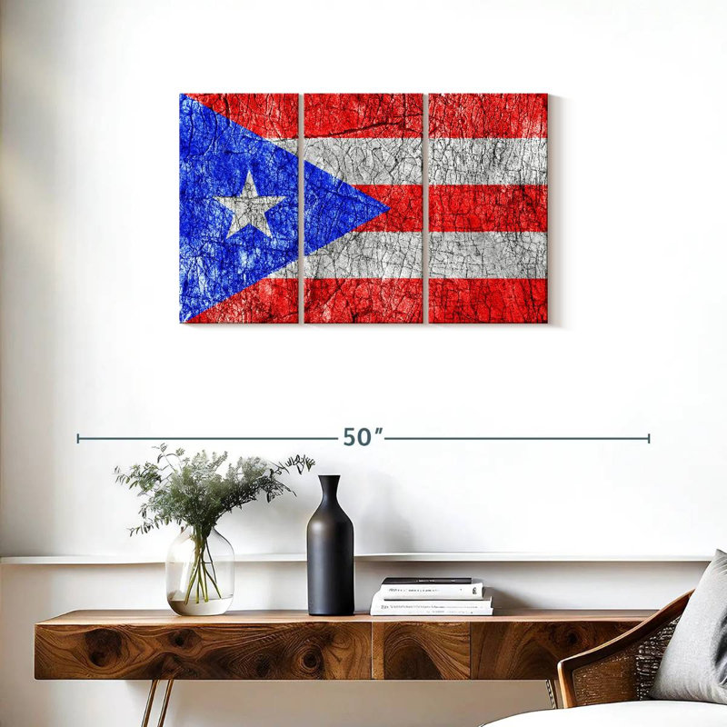 Borges texturé, drapeau de Porto Rico, H 20 po x l 33 po