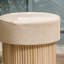 Brumbaugh Beige Velvet Pouf-1380908967