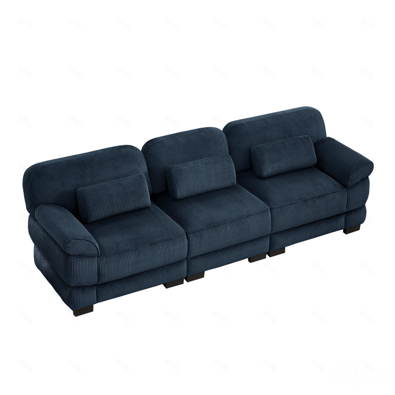 Canapé 3 places Cloud Couch, Corduroy-Blue