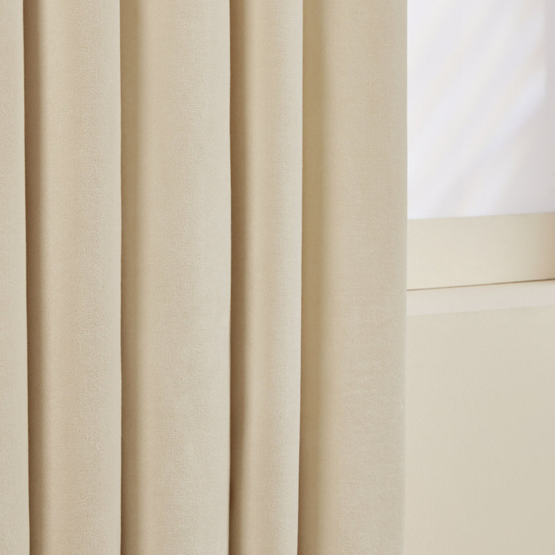 Dario Room Darkening Curtain Single Panel, 137 x 280cm, White
