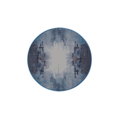 Machine Washable Blue Area Rug