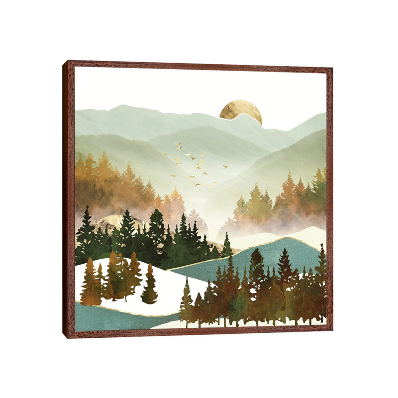 Fall Morning - Print on Canvas, 66.04 cm H x 66.04 cm W, Classic Brown Wood Framed