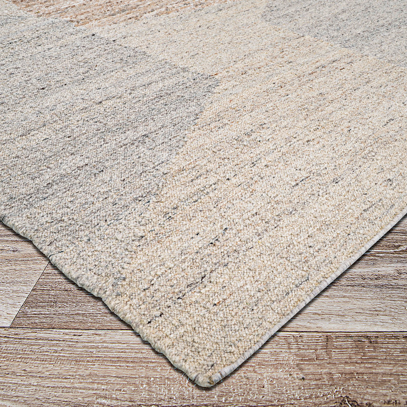 Tapis gris / multicolore intérieur / extérieur Tayseer Heron, 9 pi x 12 pi