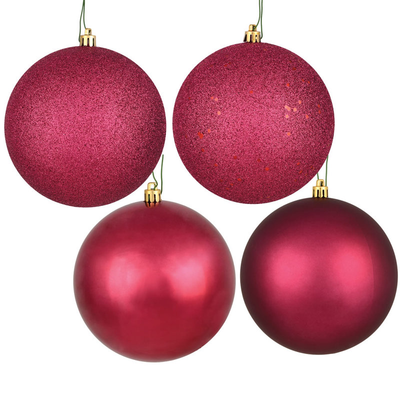 Décoration de boule décorative des Fêtes, Fuchsia, H 4,75 po x l 4,75 po x P 4,75 po