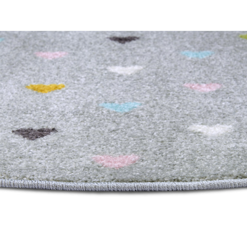 Adventures Children Grey Indoor/Outdoor Rug, Round 100cm