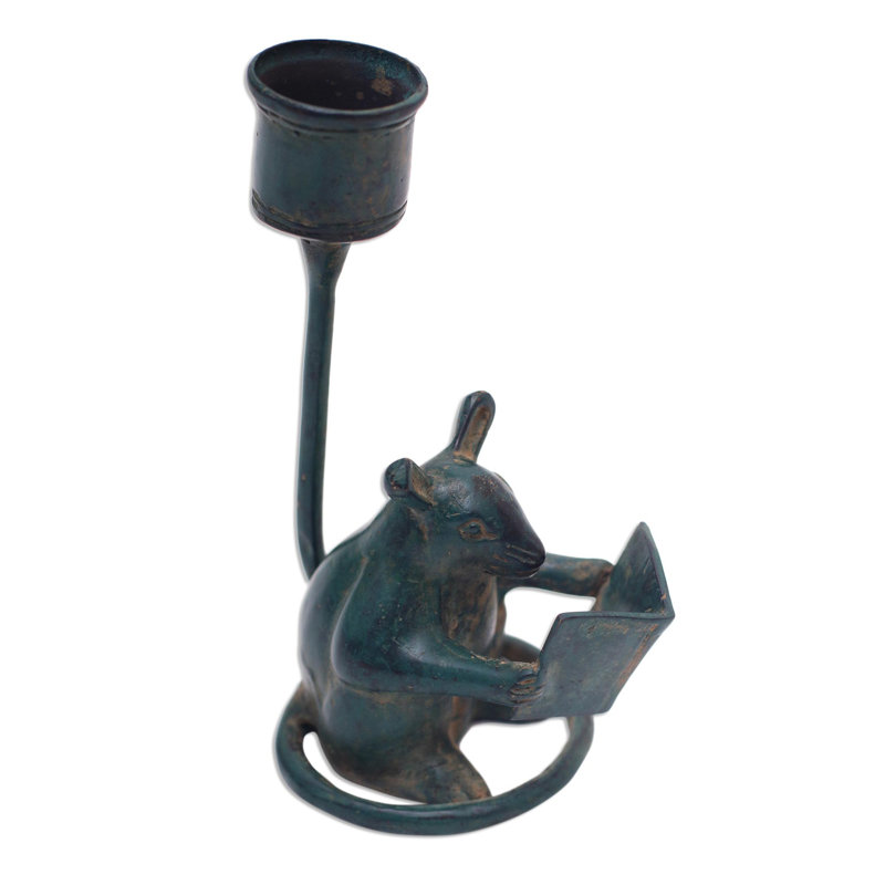 Figurine bronze studious mouse Timms