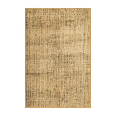 Tapis oriental rectangulaire en laine et polyester tissé à la machine Jerricha 5 pi x 7 pi brun Jerricha