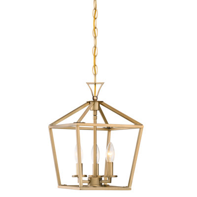 Lustre lanterne géométrique 3 lumières l 10 po Hastings