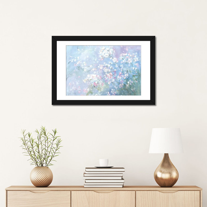 Rockport Wild Roses - reproduction d'art sur toile tendue, H 16 po x l 24 po x P 1 po, Papier d'art encadré noir, Blanc
