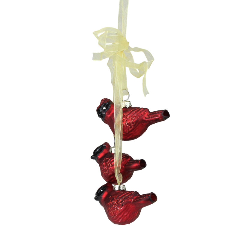 Ornement de Noël en verre 10 po Mini Cardinal