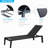 Outdoor Metal Chaise Lounge, 4 Level Adjustment Seat Back, Powder Coated Aluminum Frame