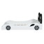 Lit blanc de style voiture de course simple avec fonction à DEL et repose-lit rembourré confortable, bois - support pour le dos équipé de DEL, coffre-fort élégant-616396373