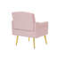 Fauteuil en velours rose avec pieds en métal