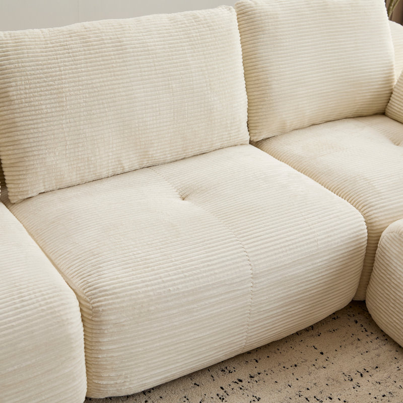 Canapé modulaire modulaire pour causeuse 2 places, Beige