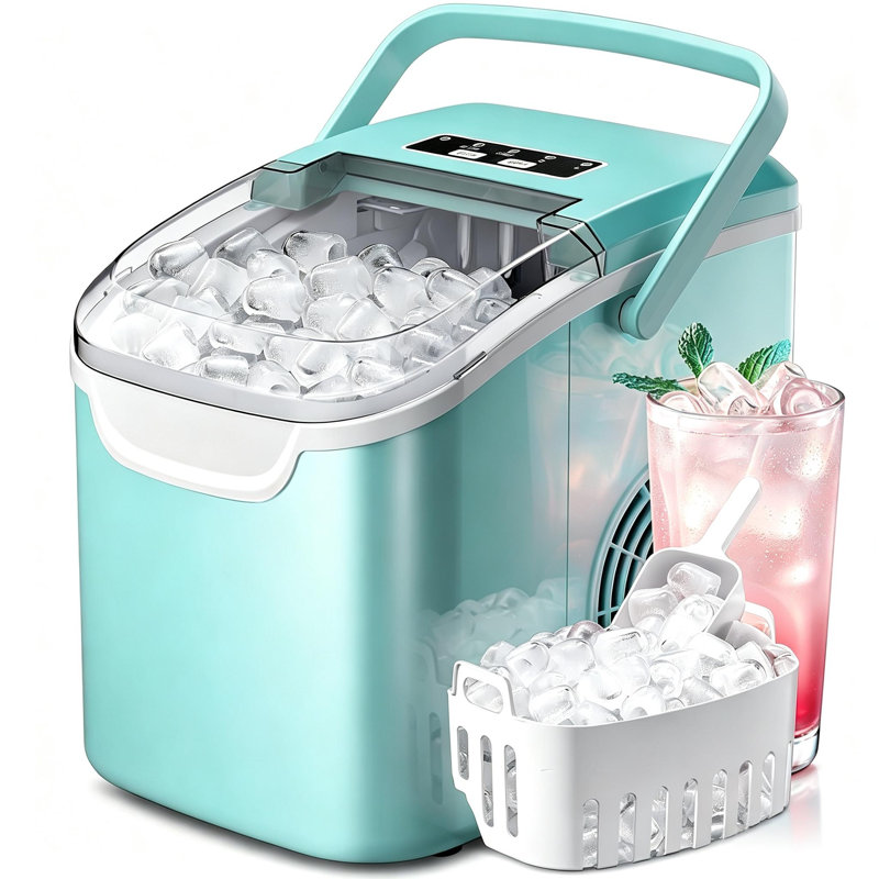 La machine à glaçons de comptoir Cowsar, machine à glaçons portative, produit 26 lb par jour avec 2 tailles de glaçons, autonettoyante, parfaite pour la maison, la cuisine, le bureau et les fêtes