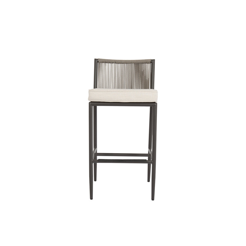 Pietra Outdoor Bar Stool, Bar Stool (26" Seat Height), Echo Ash Sunbrella®