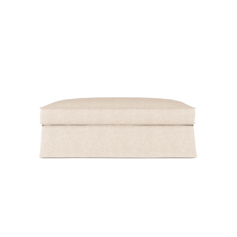 Mulberry Ottoman, Plush Velvet Oyster, Weathered