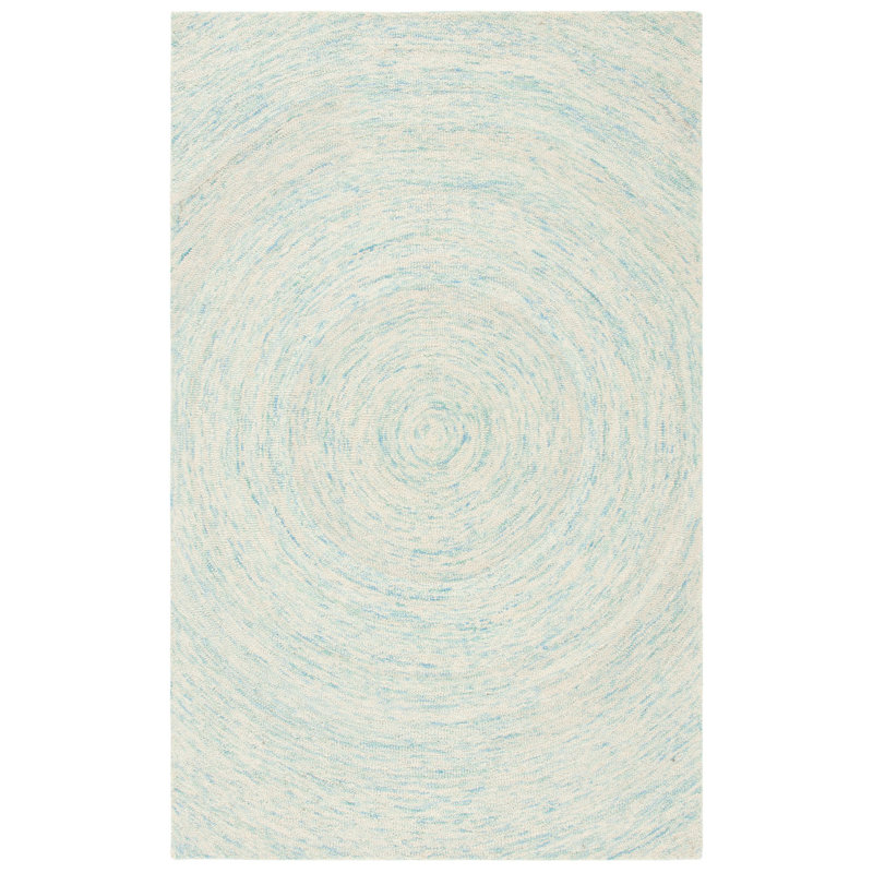 Ikat Hand Tufted Wool Abstract Rug, Rectangle 3' x 5'