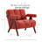 Modern Upholstered Accent Armchair Living Room Chair With Sherpa Arms, Orange Sherpa Fabric, 2 Set-726338614