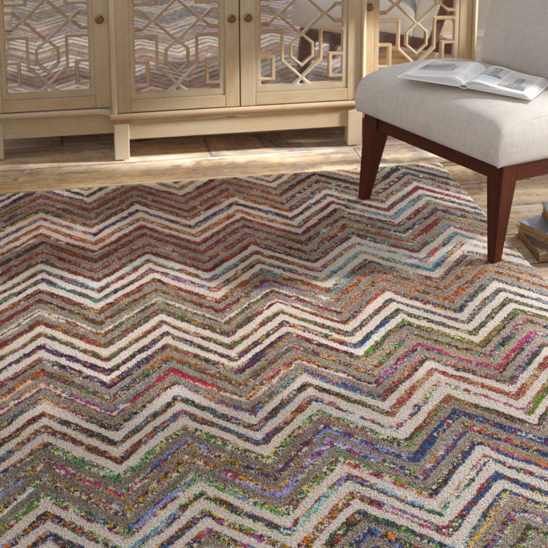Tapis brun / beige en laine / coton touffeté à la main Airionna, Rectangle 6 pi x 9 pi