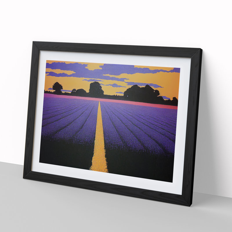 Incomparable Bluebell Field - Single Picture Frame Print, Black, 46cm H x 64cm W x 2cm D