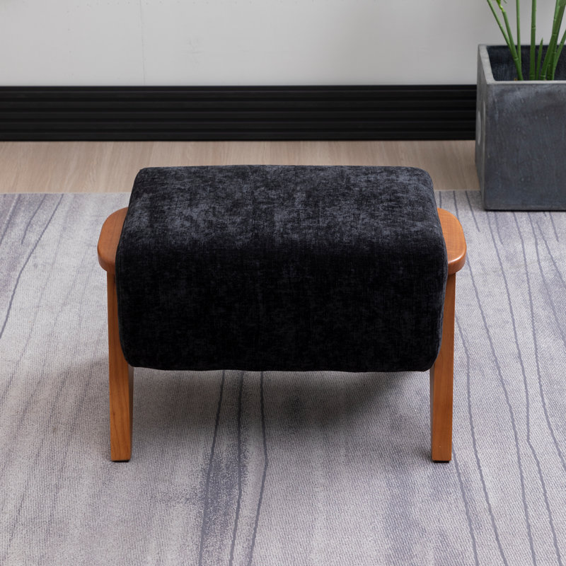 65cm Wide Rectangle Solid Colour Standard Ottoman, Black