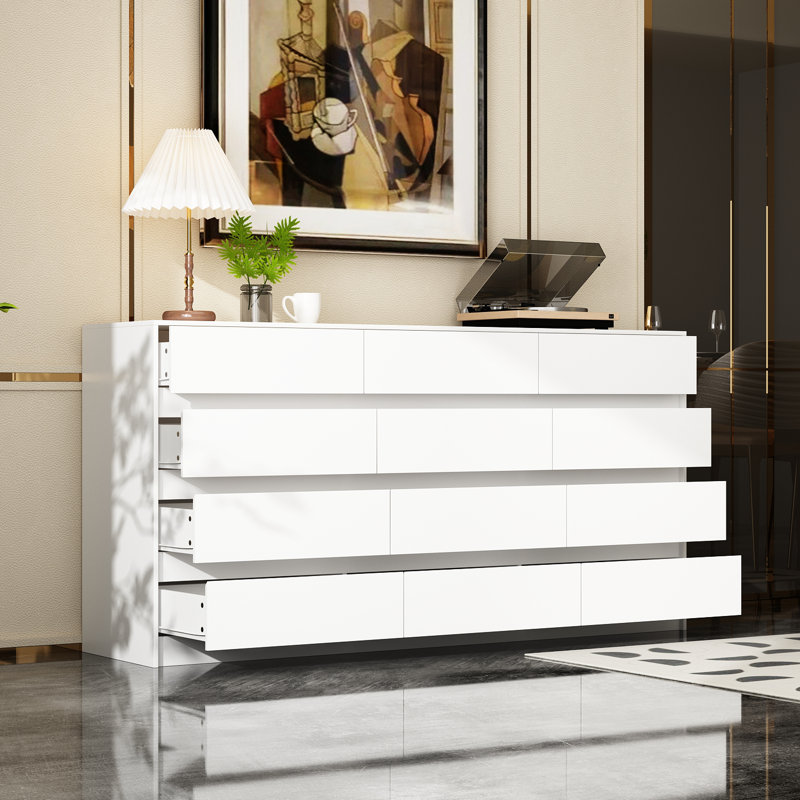 Commode 12 tiroirs Modern, Blanc