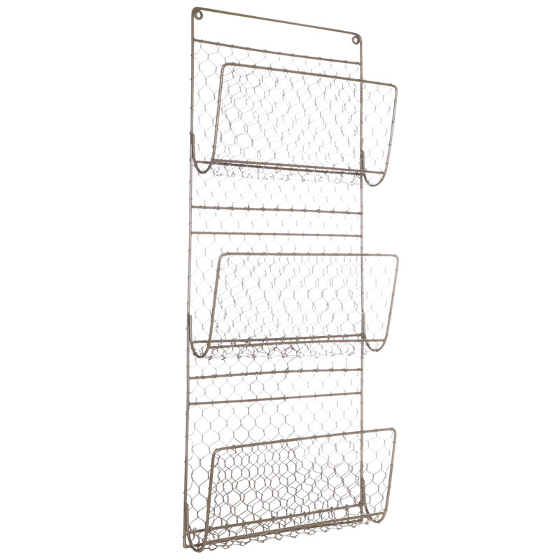 Metal Free Standing Magazine Rack, Grey