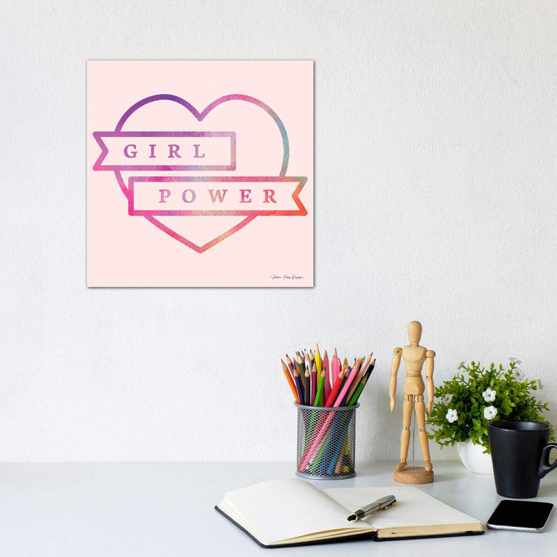 Girl Power IV - impression d'art graphique, H 12 po x l 12 po x P 0,75 po, Toile tendue, Pas de tapis