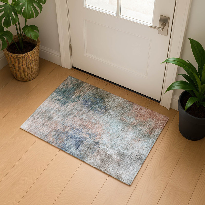 Premium Machine Washable Ariel Abstract Rug, Rectangle 1'8" x 2'6"