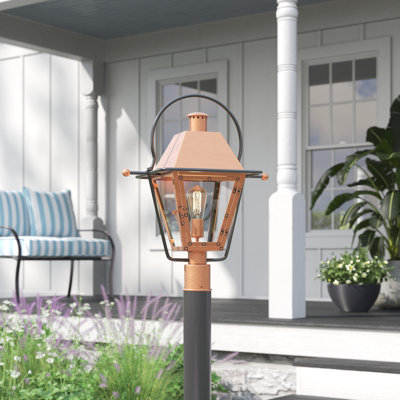 Rue De Royal 1-Light Aged Copper Outdoor Post Lantern