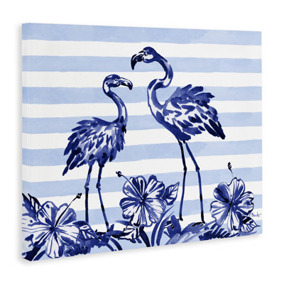 Flamants indigo sur toile, par Paul Brent