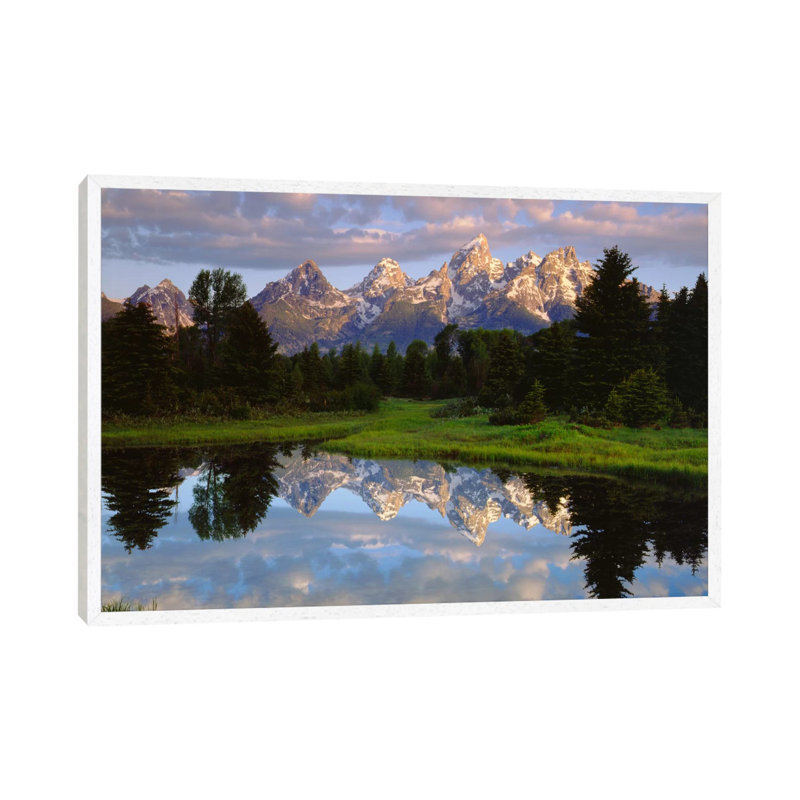 Teton Range And Its Reflection In Snake River, Grand Teton National Park, Wyoming, Usa by Christopher Talbot Frank - Print on Canvas