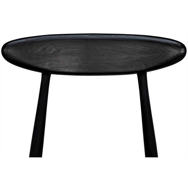 Surf Solid Wood Dining Chair, Charcoal Black