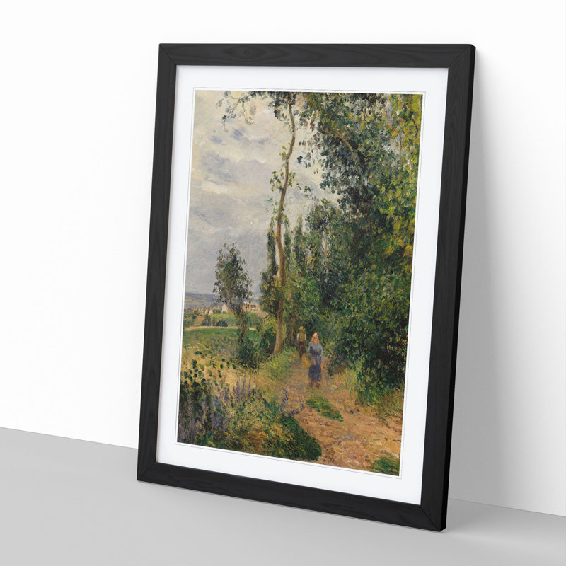 Landscape in Pontoise by Camille Pissarro - Picture Frame Painting, Black Framed, 36cm H x 27cm W x 2cm D