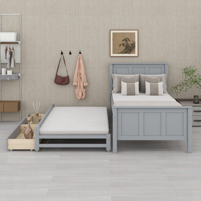 Lit plateforme contemporain avec lit gigogne et tiroirs