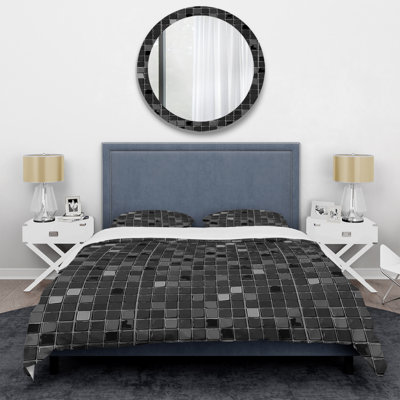 Ensemble de housse de couette Modern Black Mosaic Tiles VII - Modern