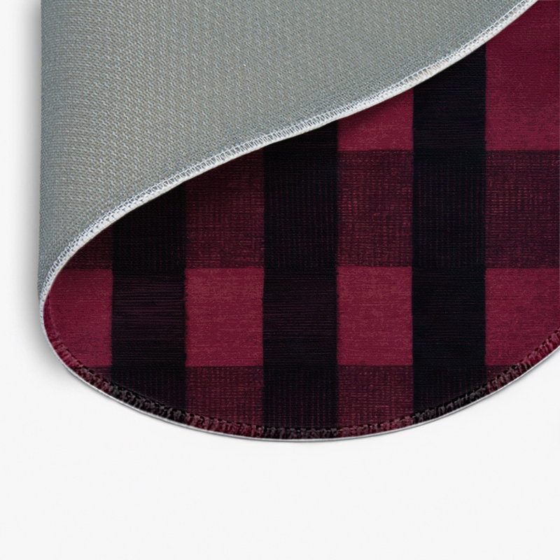 Tapis intérieur / extérieur mauve à carreaux, Rond 5 pi